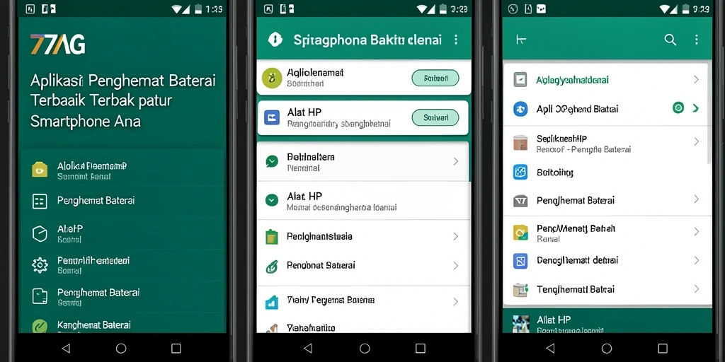 Tampilan antarmuka 77AG yang intuitif untuk pengelolaan baterai.