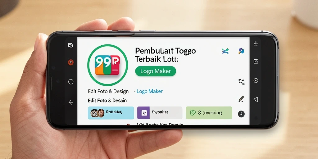 Tampilan antarmuka 99RP yang menarik untuk membuat logo.