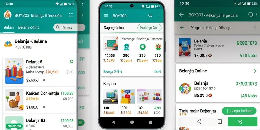 Antarmuka aplikasi BOY303 yang memudahkan belanja online.