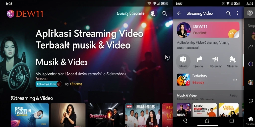 Antarmuka pengguna DEWI11 yang sederhana dan menarik untuk Streaming Video.
