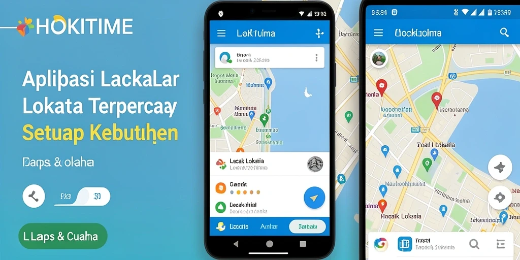 Tampilan antarmuka HOKITIME dengan fitur lacak lokasi yang canggih.