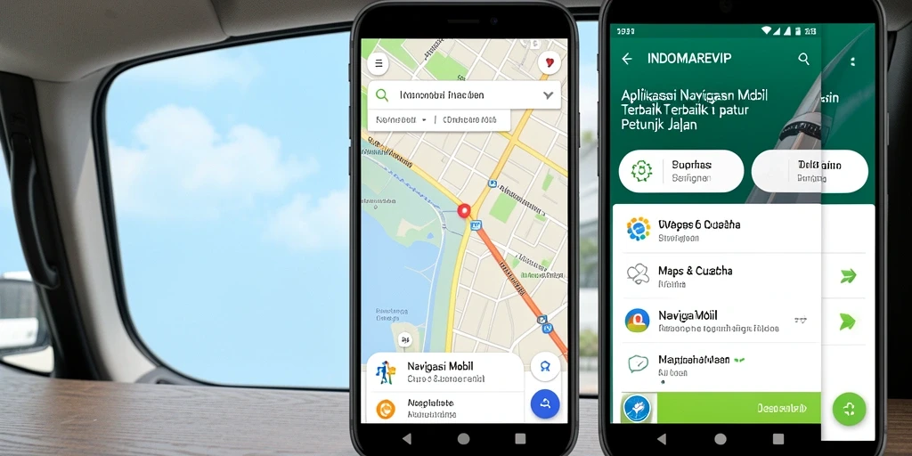 Antarmuka pengguna INDOMAREVIP yang lengkap untuk navigasi mobil.