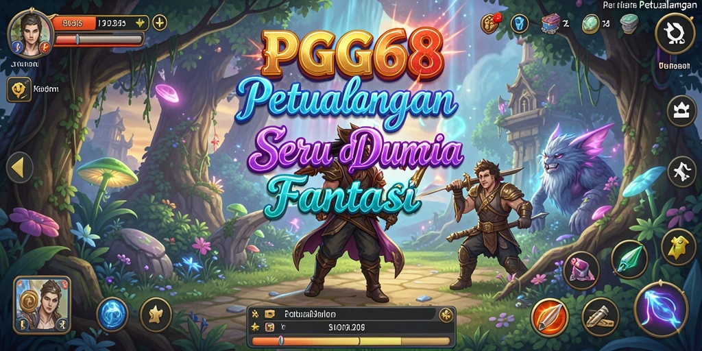 Tampilan antarmuka PGG68 yang menakjubkan dalam suasana petualangan.