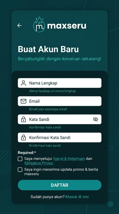 Cara Mudah Buat Akun Maxseru untuk Pengguna Android